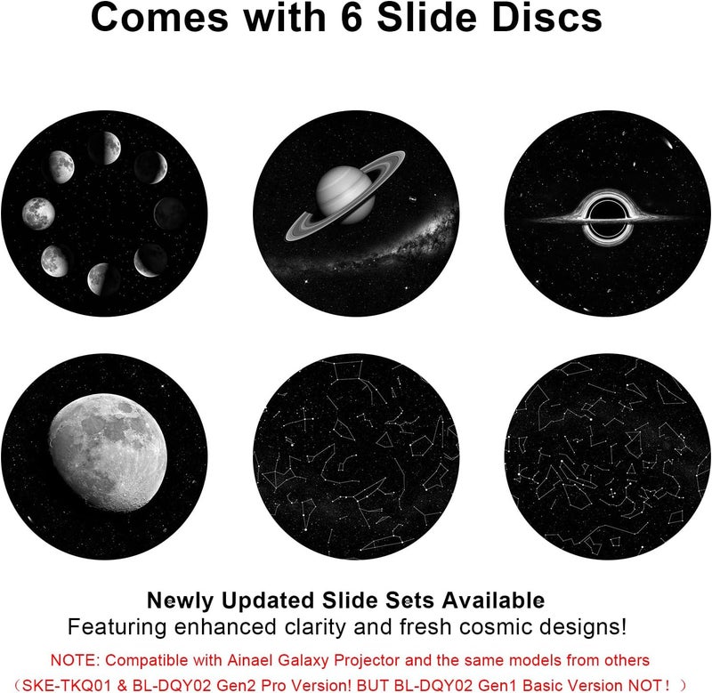 Ainael Galaxy Projector Disc – Ultra HD Projector Slide, Compatible with Galaxy Projectors and Model SKE-TKQ01 & BL-DQY02 Projectors – 6 Disc Set - Image 2